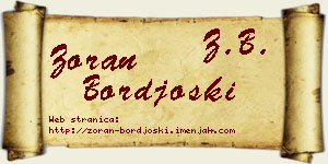 Zoran Borđoški vizit kartica